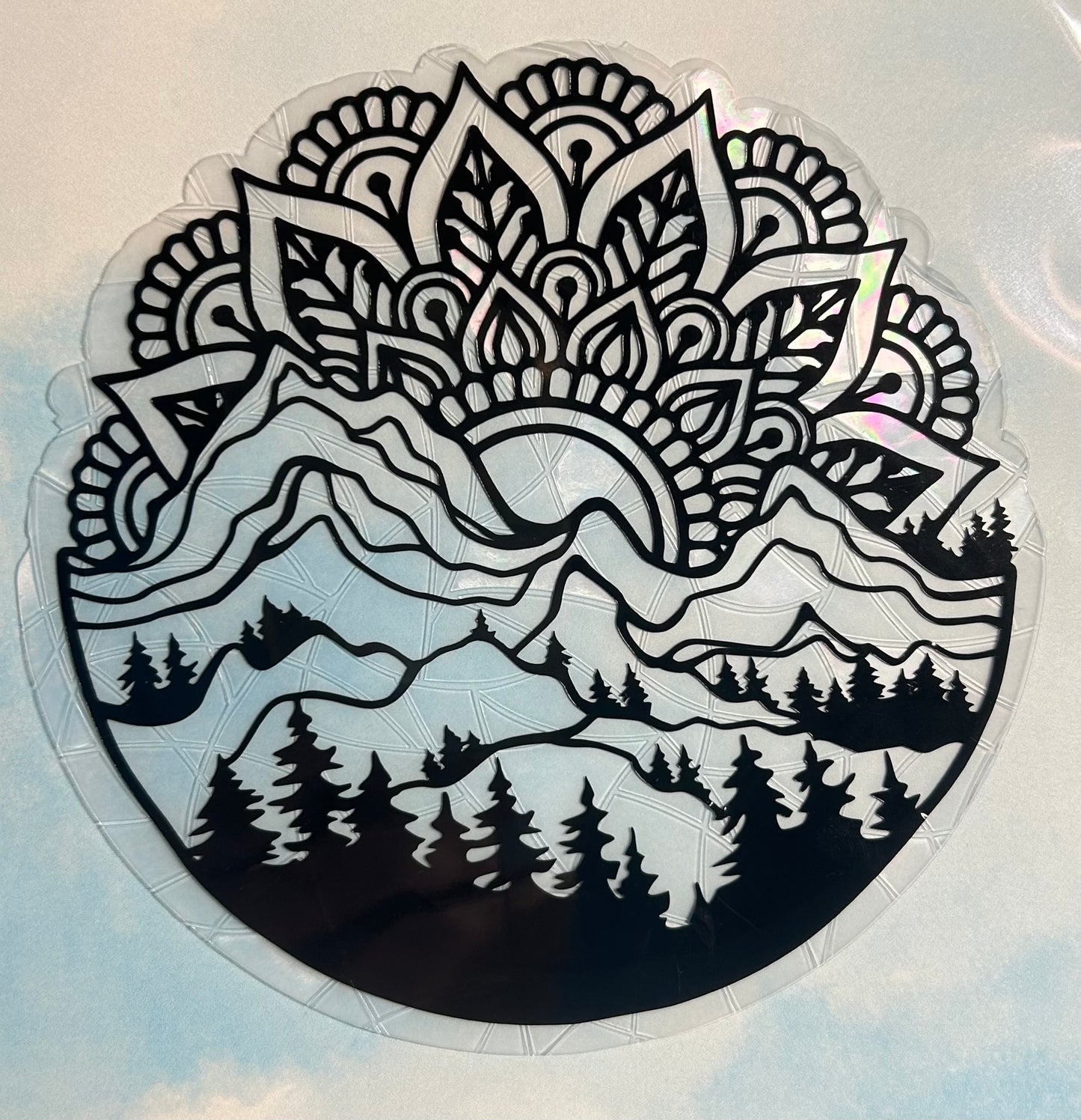 Mountain Mandala Window Cling